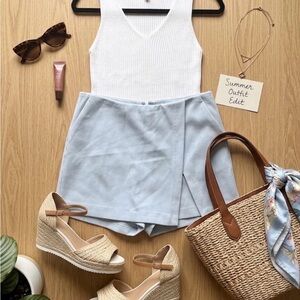 Forever 21 Pale Blue Wrap Skort